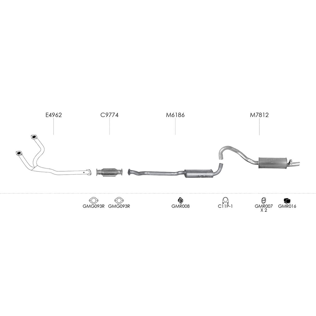Unbranded Exhaust System for Holden Commodore (08/1993 - 04/1995)