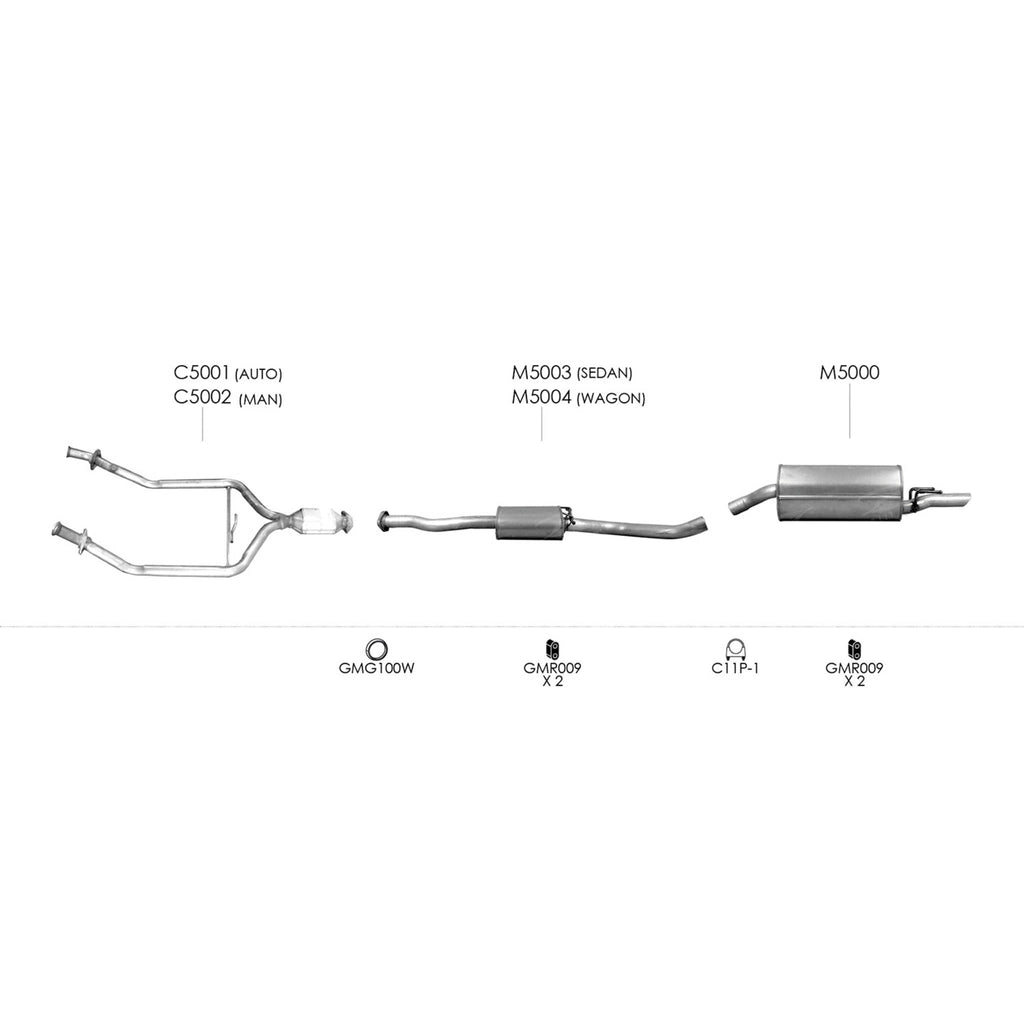 Unbranded Exhaust System for Holden Commodore (09/2000 - 09/2002)