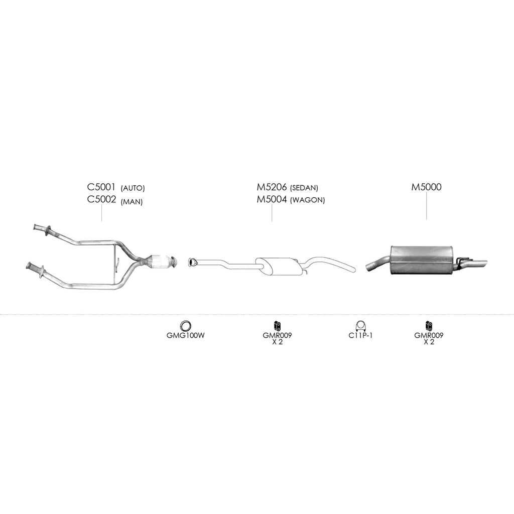Unbranded Exhaust System for Holden Commodore (09/2002 - 08/2004)