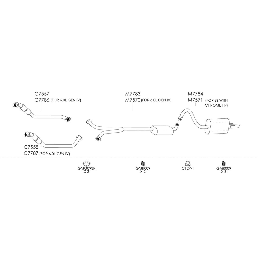 Unbranded Exhaust System for Holden Crewman (08/2004 - 12/2007)