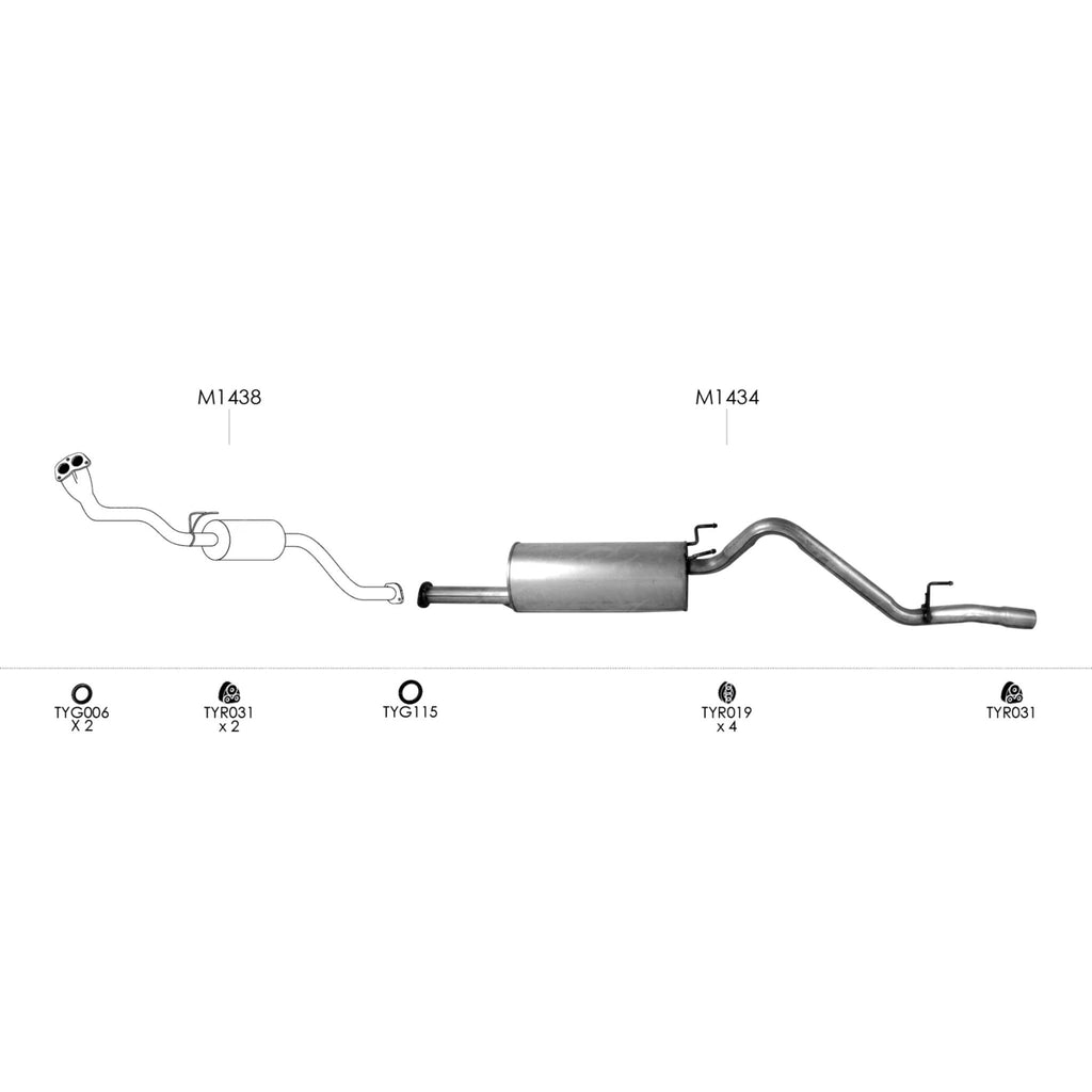 Unbranded Exhaust System for Toyota Hilux (01/1998 - 04/2005)
