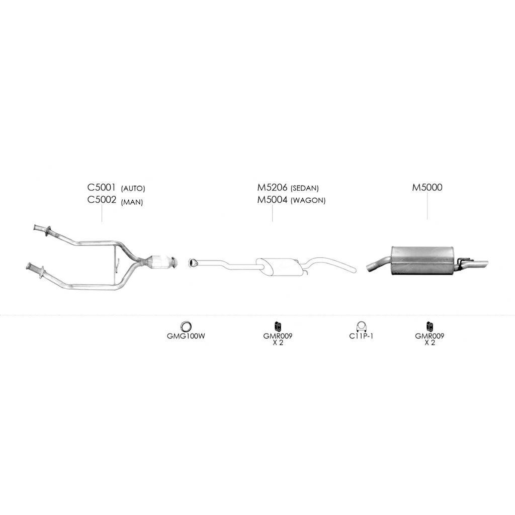 Unbranded Exhaust System for Holden Commodore (09/2002 - 08/2004)