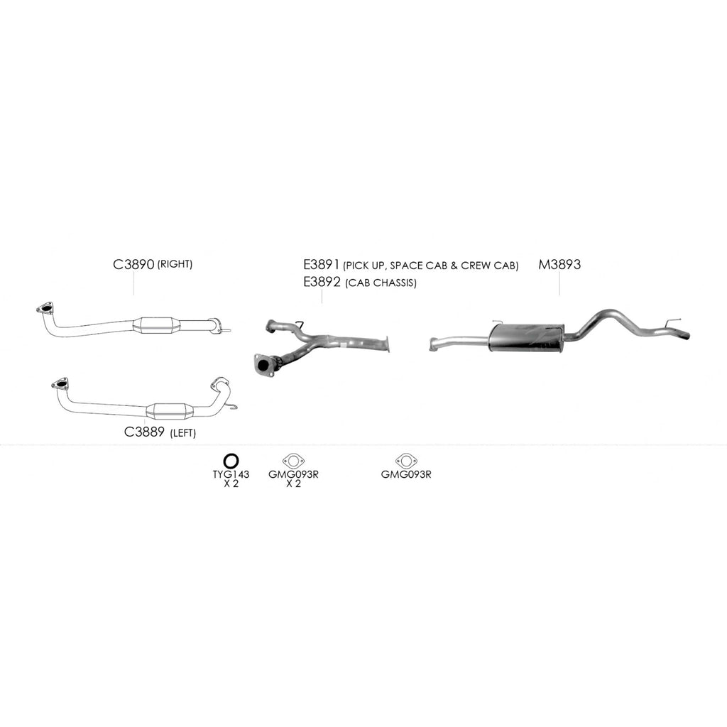 Unbranded Exhaust System for Holden Rodeo (02/2003 - 12/2005)