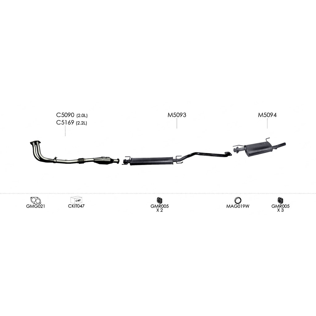 Unbranded Exhaust System for Holden Vectra (1996 - 2000)