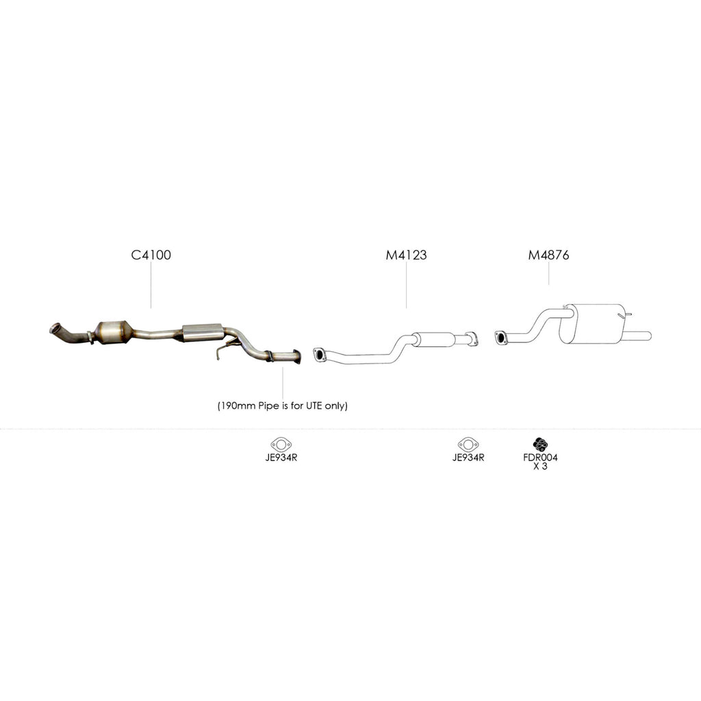 Unbranded Exhaust System for Ford Falcon (02/2008 - 12/2014)