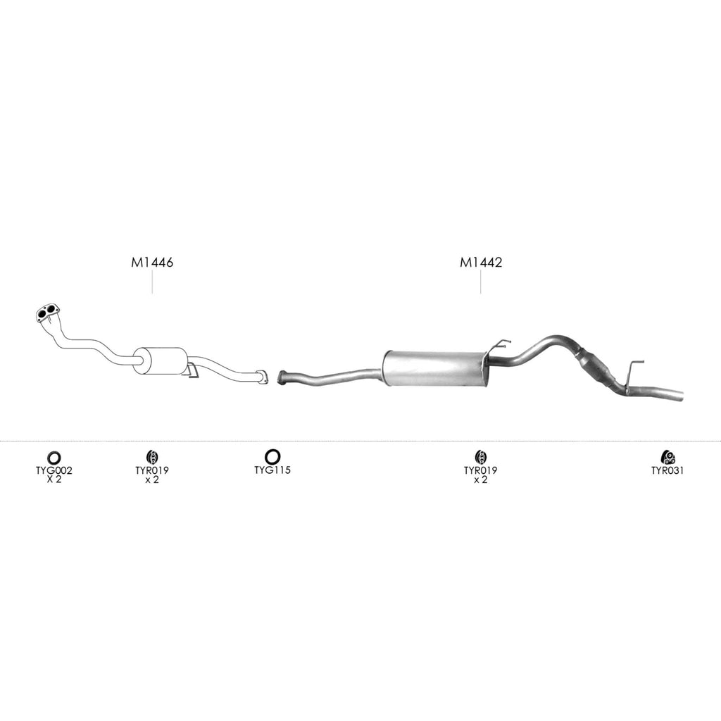 Unbranded Exhaust System for Toyota Hilux (01/1998 - 04/2005)