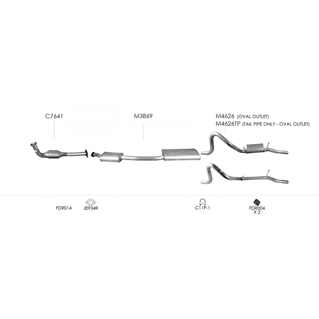 Standard Bolt On Rear Muffler for Ford Falcon/Fairmont EF EL AU Sedan (08/1994 - 09/2002)