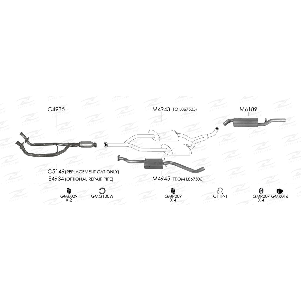 Unbranded Exhaust System for Holden Commodore (04/1995 - 08/1997)