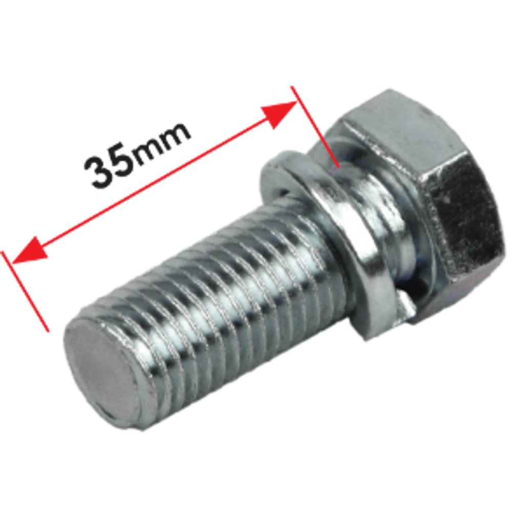 Class 2 tow bar bolts - 16 x 35mm Metric Zinc