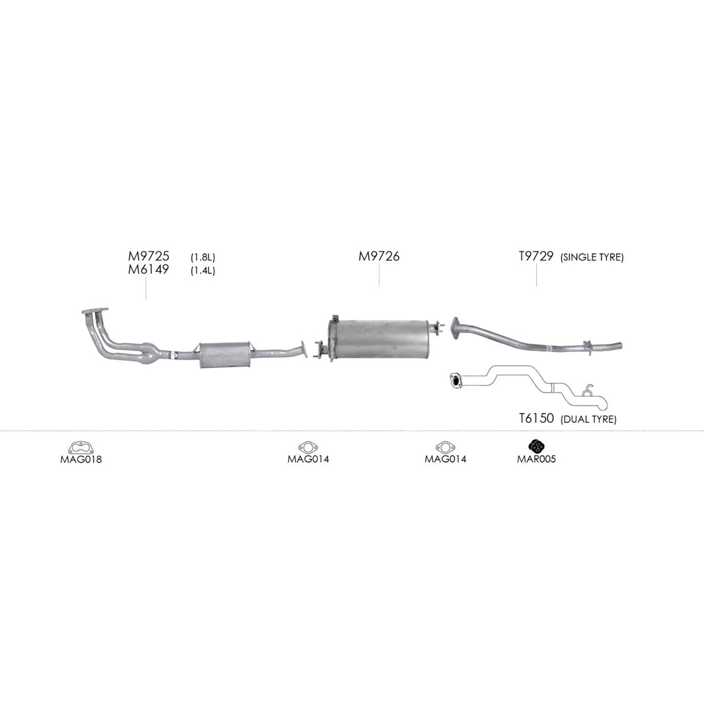 Unbranded Exhaust System for Ford Econovan (01/1984 - 05/1997)