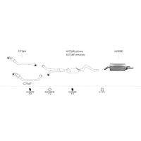 Unbranded Exhaust System for Holden Commodore (01/2004 - 07/2007)
