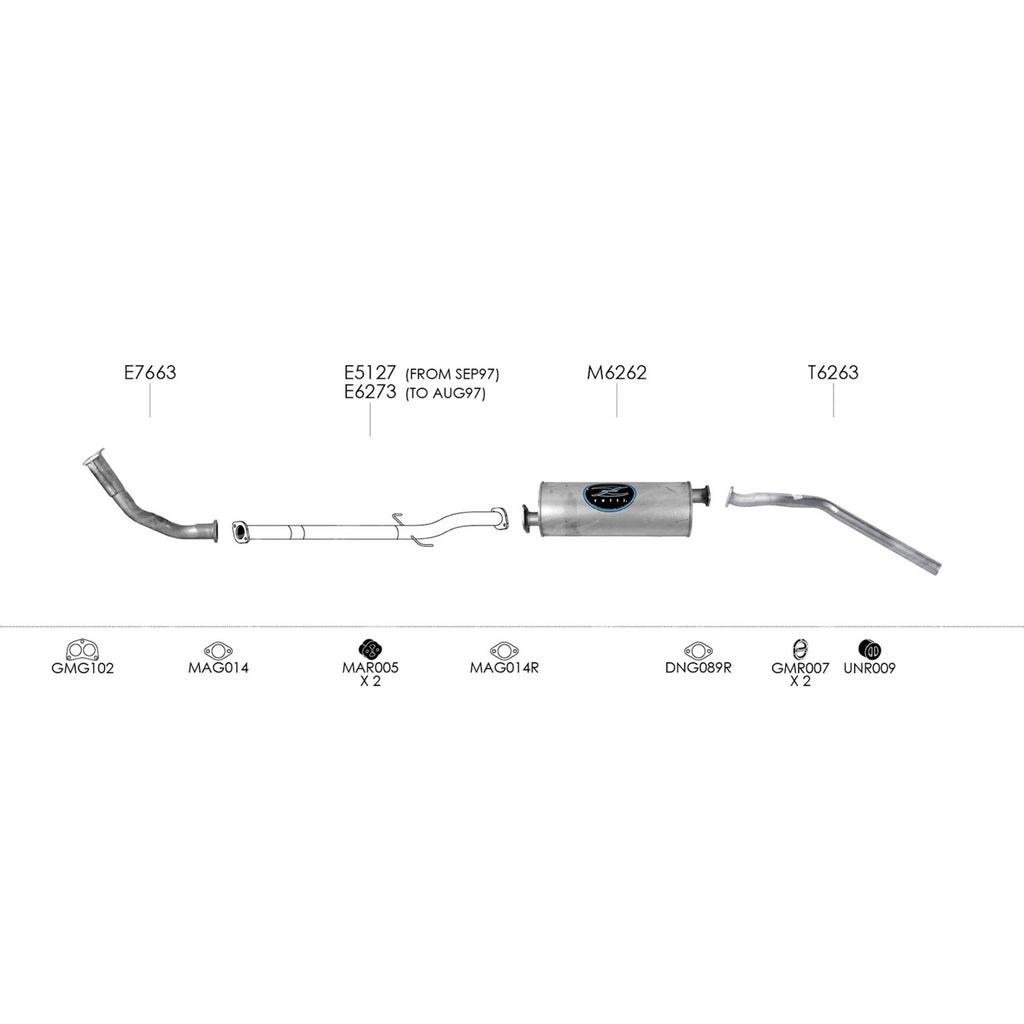 Unbranded Exhaust System for Holden Rodeo (02/1988 - 06/1998)