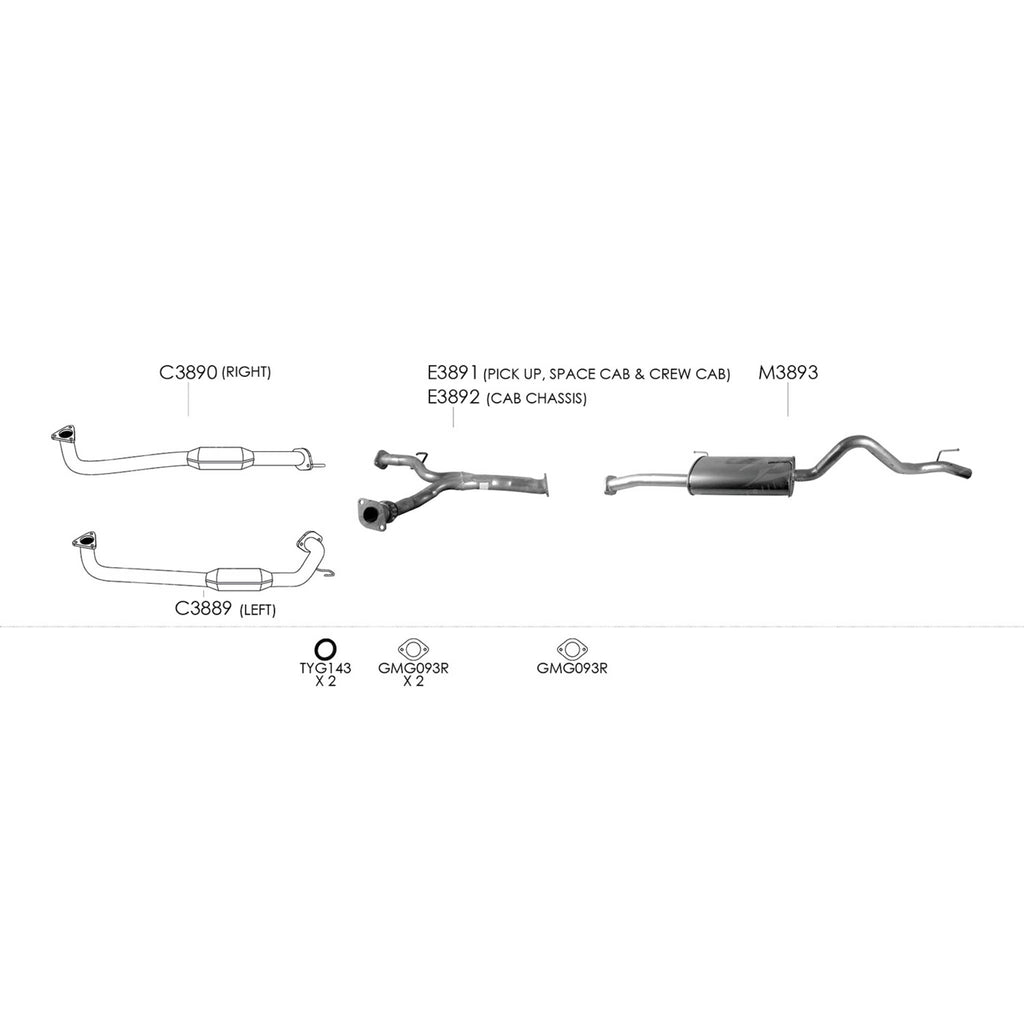 Unbranded Exhaust System for Holden Rodeo (02/2003 - 12/2005)