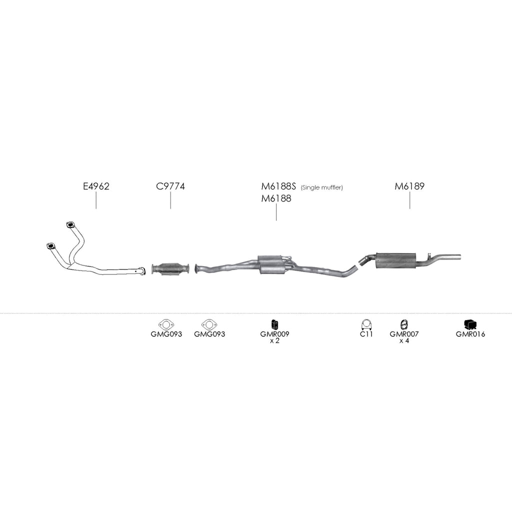 Unbranded Exhaust System for Toyota Lexcen (08/1993 - 10/1995)