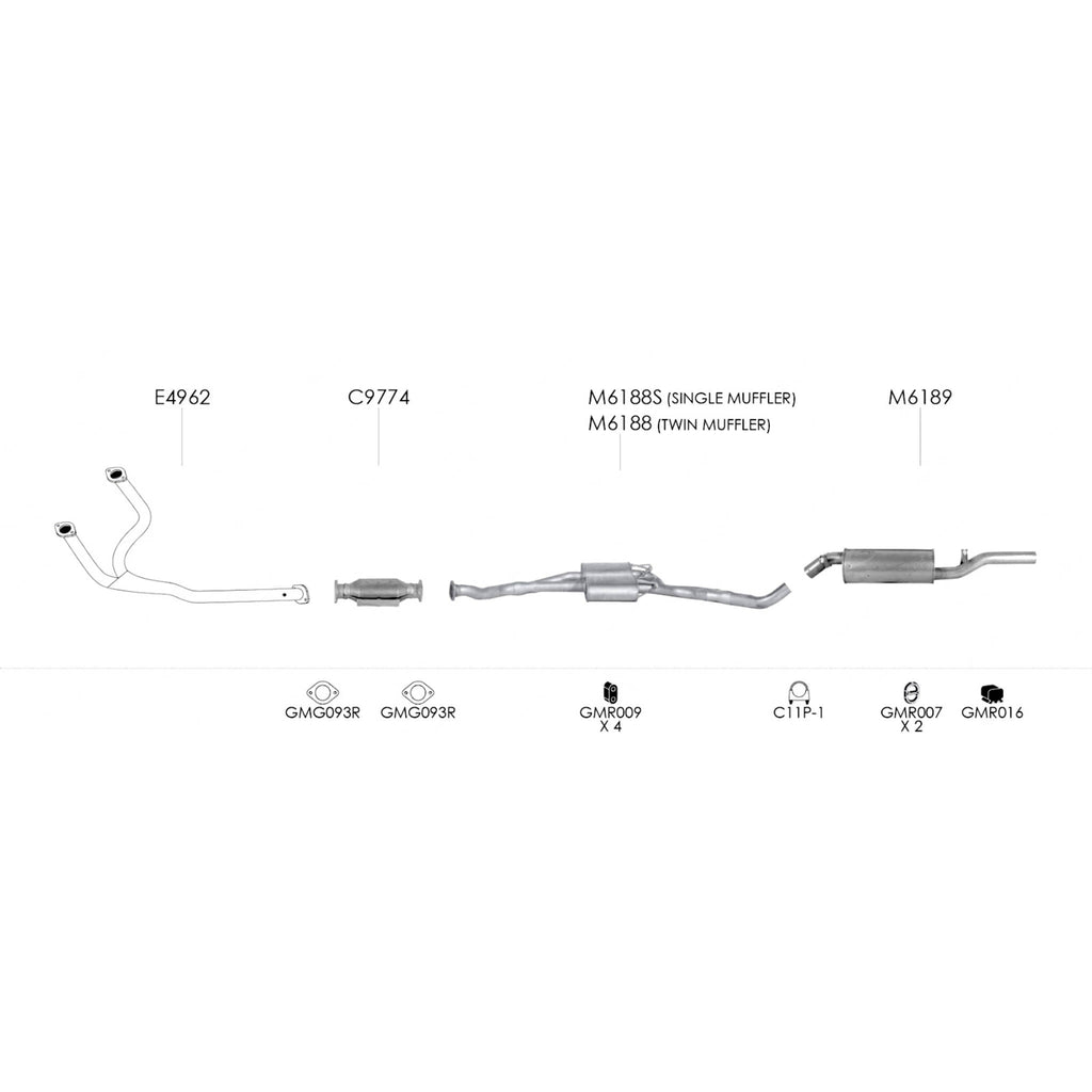 Unbranded Exhaust System for Holden Commodore (08/1993 - 04/1995)