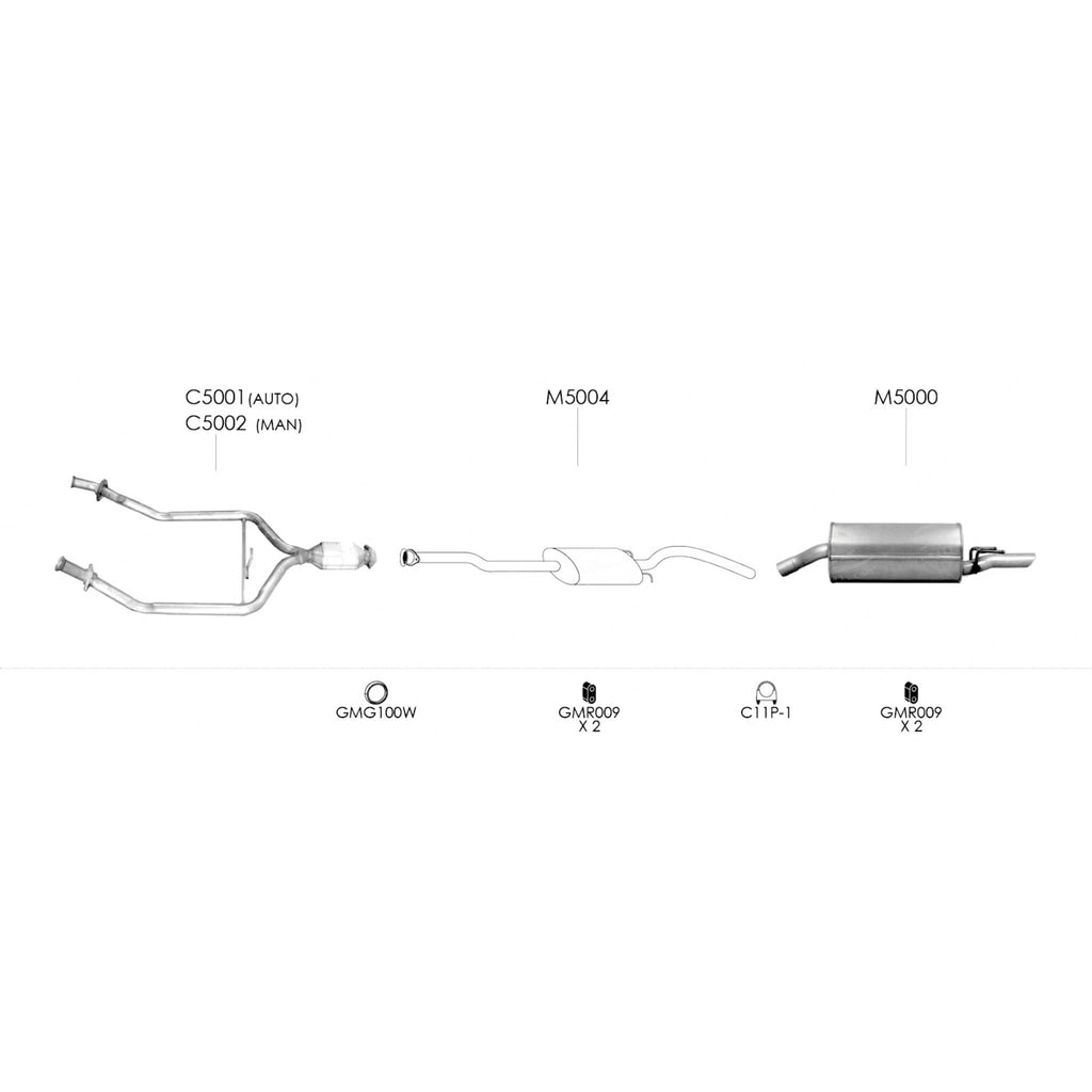 Unbranded Exhaust System for Holden Commodore (12/2000 - 09/2002)