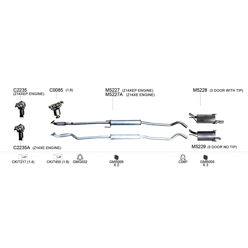Unbranded Exhaust System for Holden Barina (01/2004 - 02/2005)