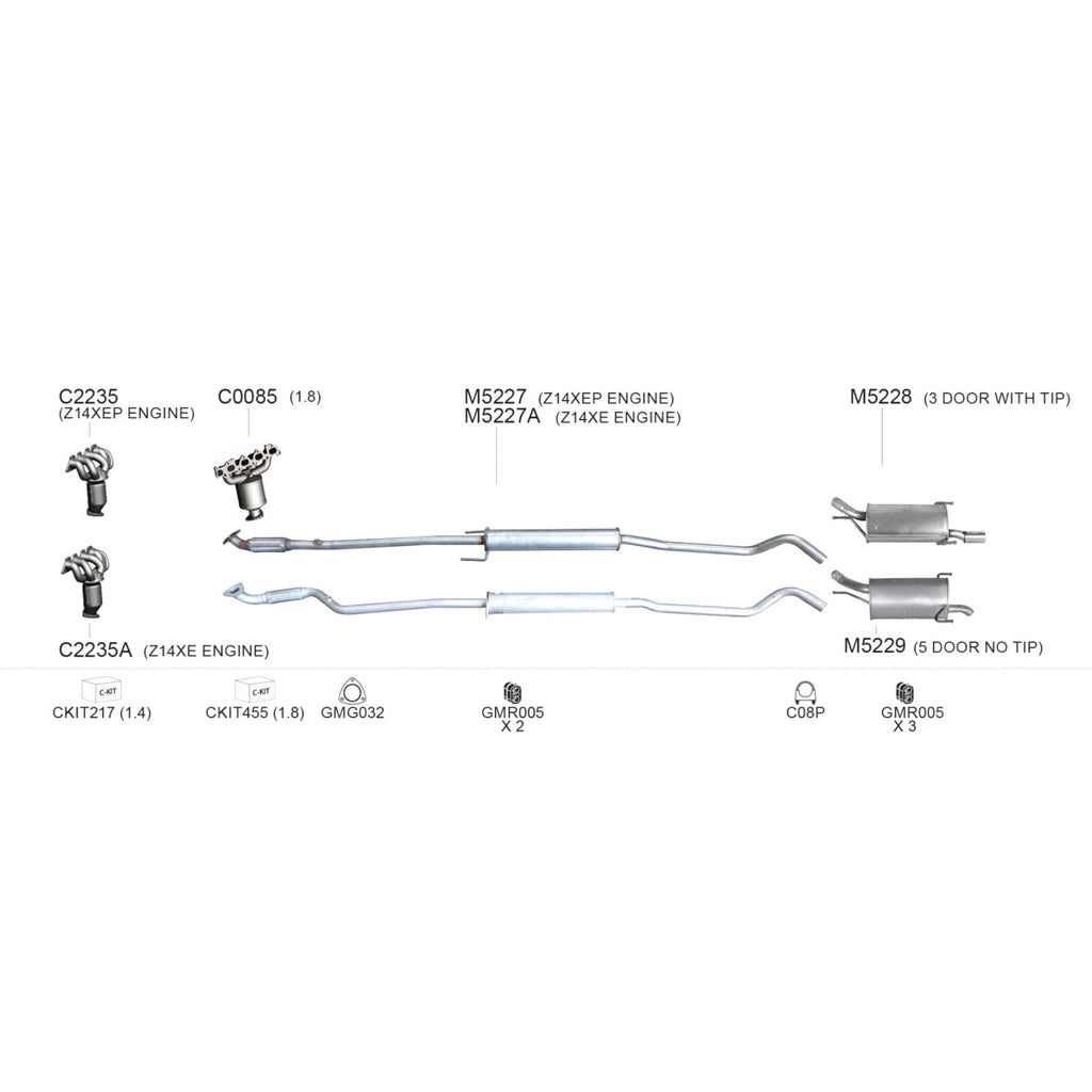 Unbranded Exhaust System for Holden Barina (09/2000 - 12/2005)