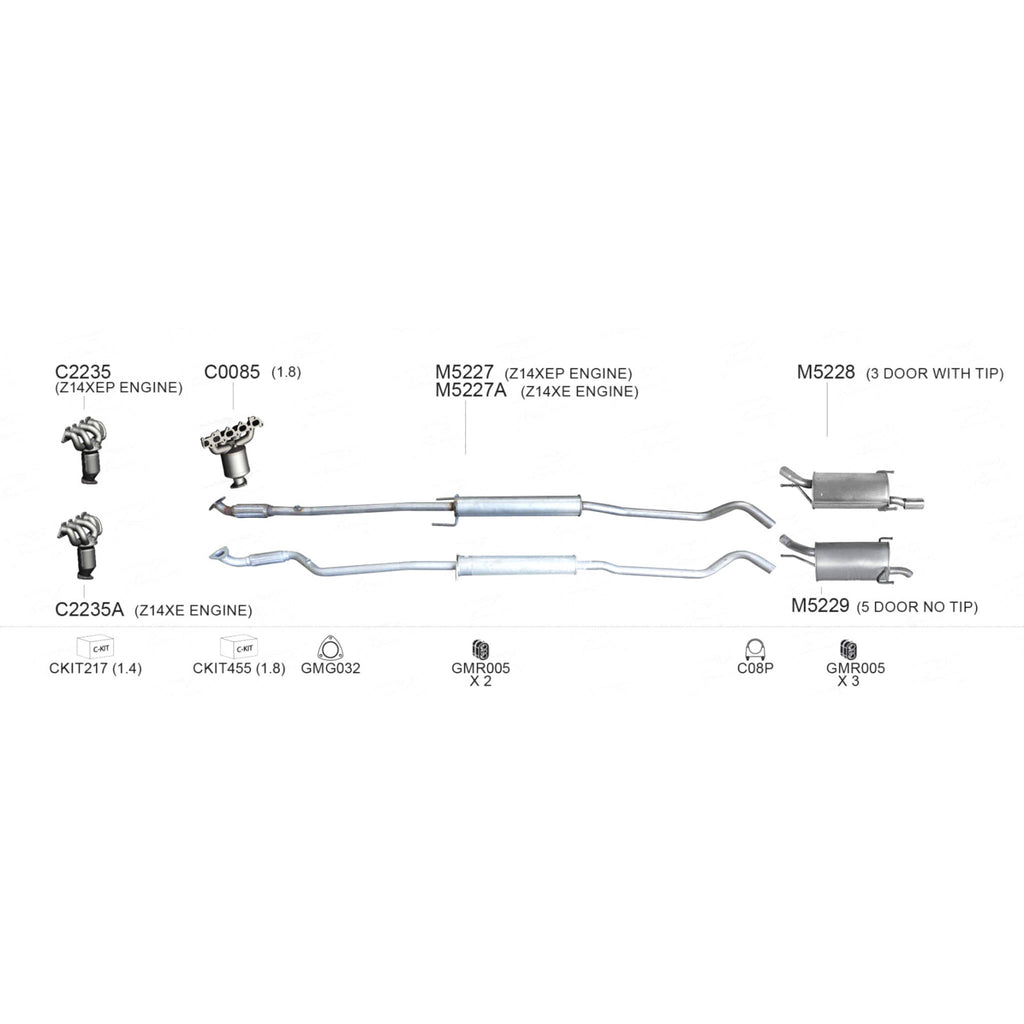 Unbranded Exhaust System for Holden Barina (09/2000 - 2005)