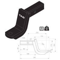 TAG Tow Ball Mount Kit and Direct Fit Wiring Harness for Toyota Landcruiser 200 Series (08/2007 - 12/2021)