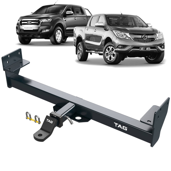 TAG Heavy Duty Towbar & Direct Fit Wiring for Ford Ranger (09/2011 - 05/2022) RWD Lowrider Tub Models