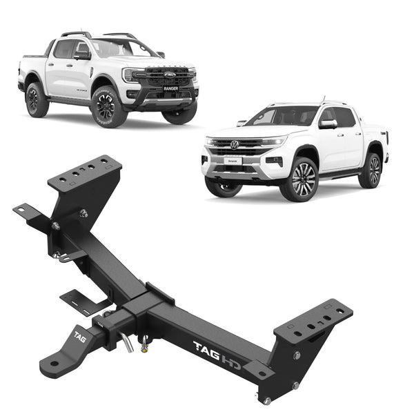TAG Heavy Duty Towbar & Direct Fit Wiring for Styleside Ford Ranger (06/2022 - 12/2024) Volkswagen Amarok (12/2022 - on) - Tub Body With Step