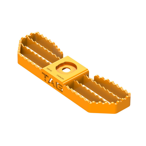 TAG Heavy Duty Serrated Hitch Step In Yellow - Universal Towbar Ballmount Attachment