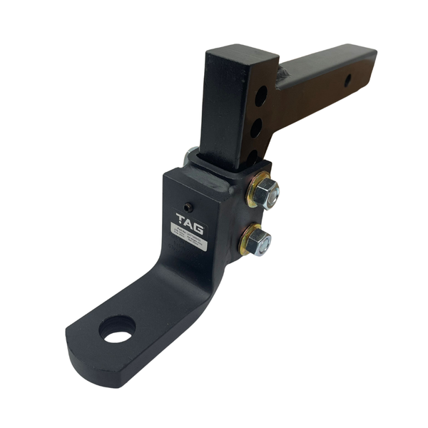 TAG Adjustable Heavy Duty Tow Ball Mount 90° Face, 50mm Square Hitch - 174mm Drop, 199mm Rise