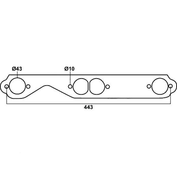 Header Gasket For Chevrolet Small-Block 307ci (5031cc), 327ci (5358cc), 350ci (5735cc) & 400ci (6560cc), Round port