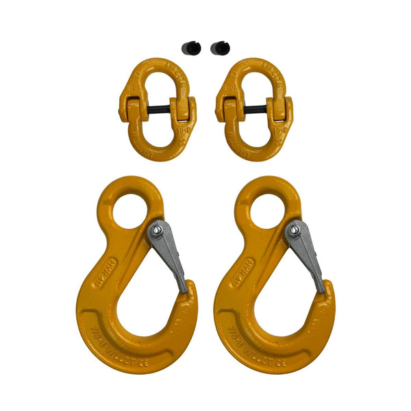 TAG 2T G80 Trailer Safety Chain Kit 8mm Eye Sling Hooks & Hammer Lock Connectors