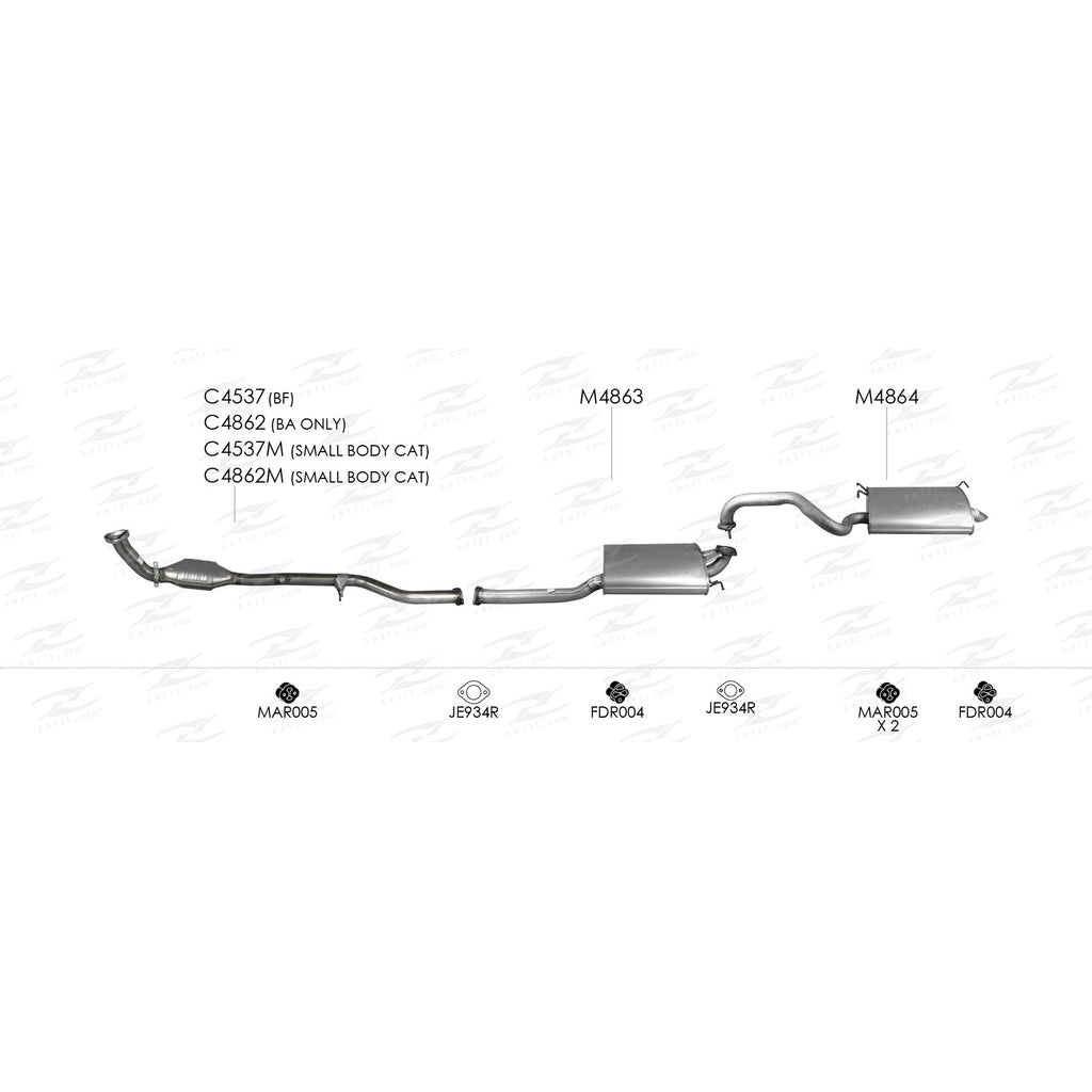 Unbranded Exhaust System for Ford Falcon (01/2005 - 01/2008)