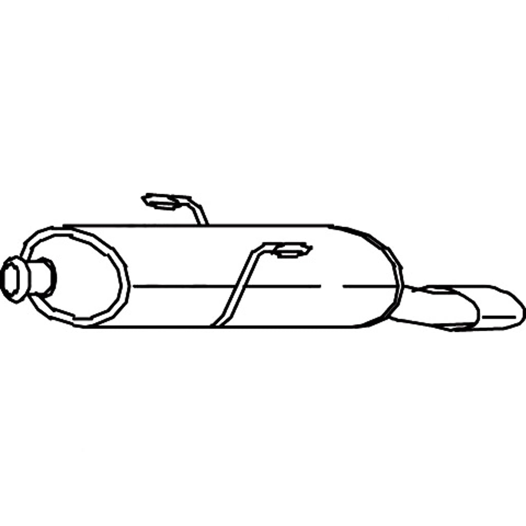 Standard Muffler for Peugeot 206 Hatchback 2A/C NFZ (TU5HP) (10/1999 - 09/2004) - With Chrome Tip