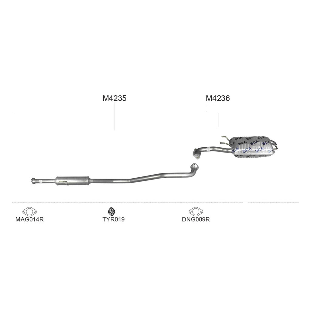 Redback Standard Rear Muffler Exhaust for Hyundai Elantra Sedan & Hatch 1.8L 2.0L (2000 - 2009)