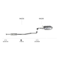 Redback Standard Rear Muffler Exhaust for Hyundai Elantra Sedan & Hatch 1.8L 2.0L (2000 - 2009)