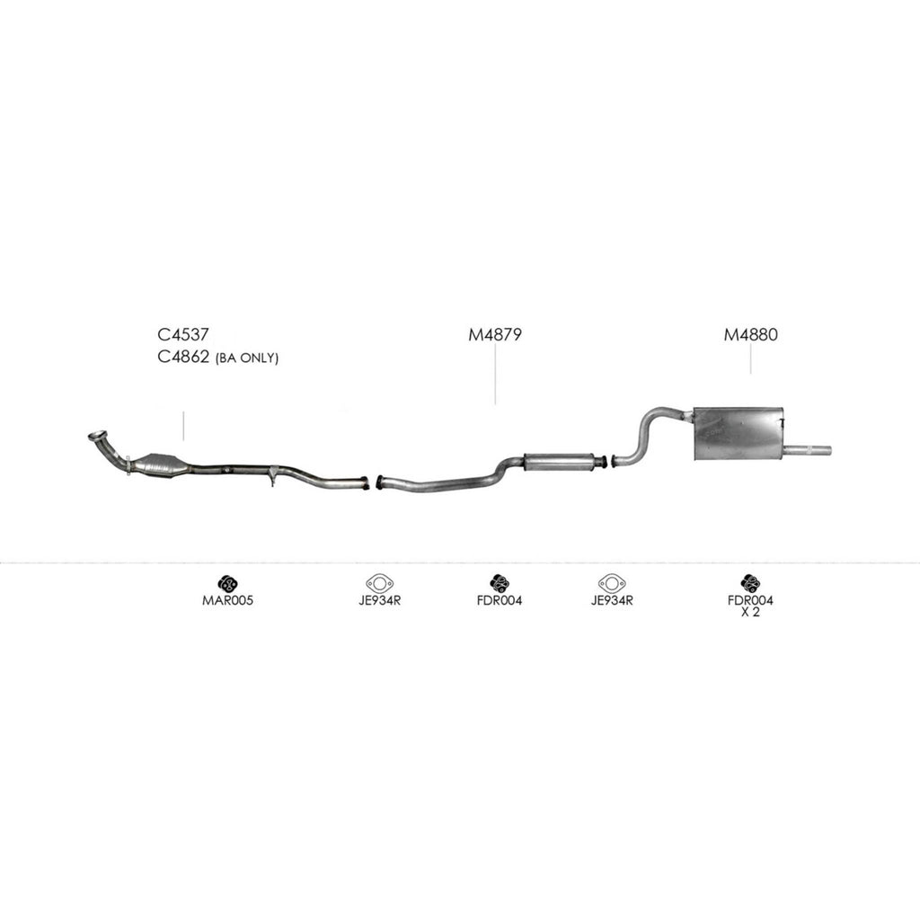 Redback Standard Replacement Exhaust for Ford Falcon (09/2002 - 10/2016)