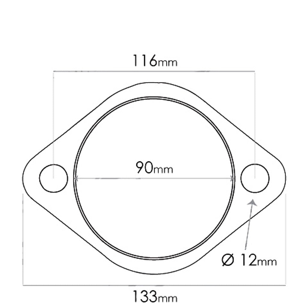 Flange gasket, Universal, ID 90mm (3 1/2