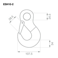 TAG 3.15T G80 Trailer Safety Chain Kit 10mm Eye Sling Hooks & Hammer Lock Connectors
