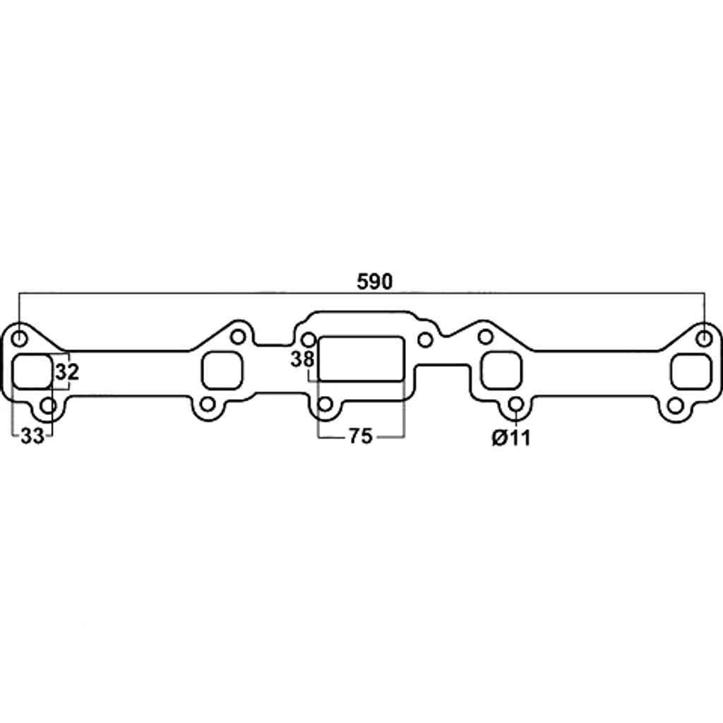 Redback Header Gasket for Ford Falcon (01/1960 - 02/1979), Fairlane (01/1960 - 02/1979), Cortina (01/1960 - 02/1979)